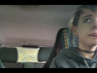 In public with vibrator and having an orgasm while driving