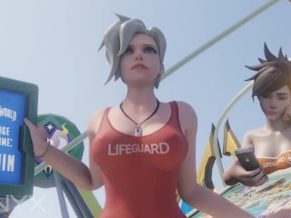 Mercy Lifeguard Cowgirl Average Waiting Time Animation Overwatch 3D