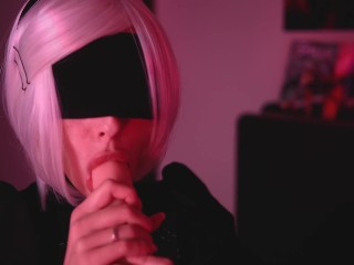 Nier Automata 2B cosplay - hot 18 yo cosplayer anal & Ahegao